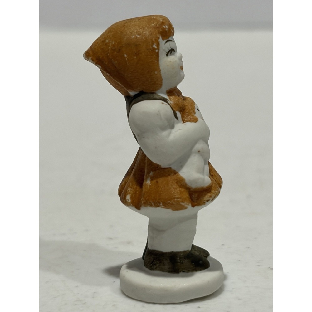 Vintage Japan Chalkware Girl Figurines Pair Mid Century Nursery Sisters - Picture 10 of 11